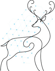 Elegant Deer Outline with Geometric Network Background Depicting Connectivity and Nature in Minimalist Design for Modern Concepts and Digital Art Projects