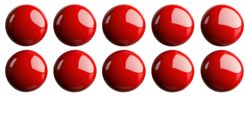 set of red bubbles isolated on transparent or white background