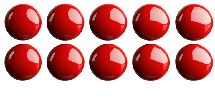set of red bubbles isolated on transparent or white background