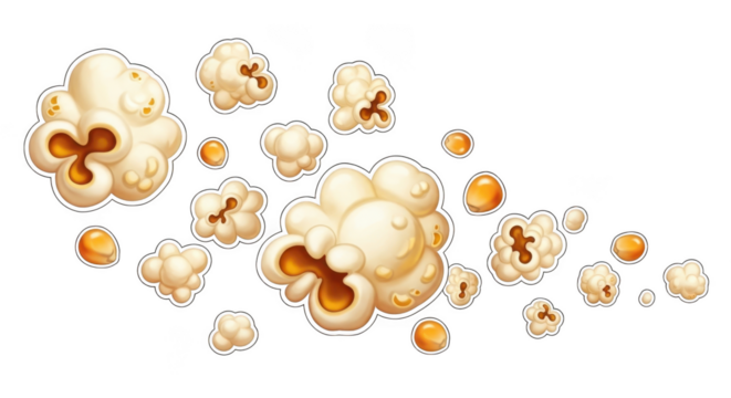 Popcorn isolated on transparent background