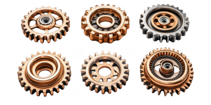 set of rusty old cog wheels isolated on transparent or white background - Powered by Adobe