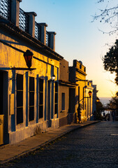 colonial street, historic district, Uruguay