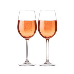 Fototapeta premium Elegant Glasses of Rose Wine on a Clean Surface, Perfect for Any Gathering or Celebration.