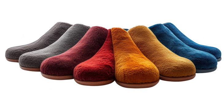 set of slippers isolated on transparent or white background