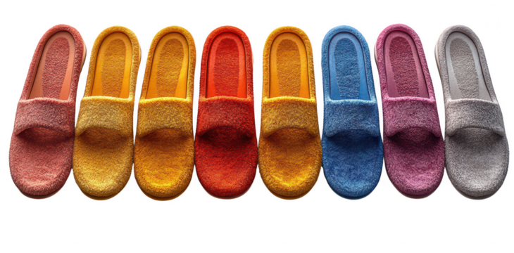 set of slippers isolated on transparent or white background - Powered by Adobe