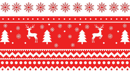 Festive christmas pattern with reindeer and snowflakes © Raheel