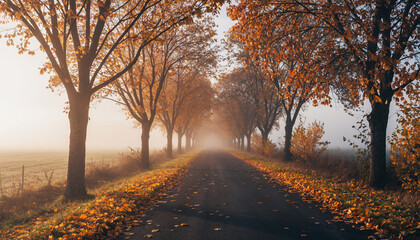 Drive down an autumn road with stunning foliage