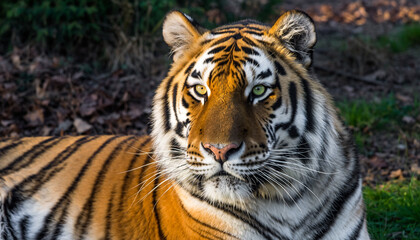Obraz premium Intense tiger portrait striking with power and beauty