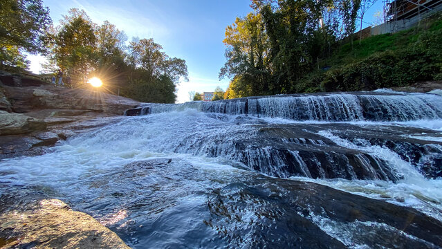 City Waterfalls and Flowing Water in South Carolina