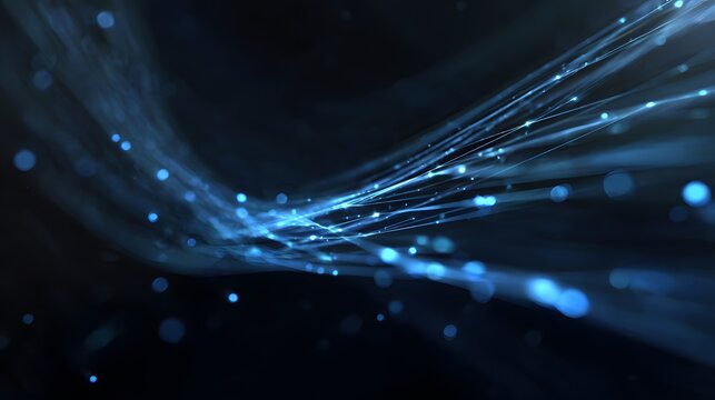 Futuristic data flow visualizes digital innovation connecting a global network seamlessly