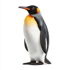 Obraz premium Emperor penguin with yellow neck patch upright.
