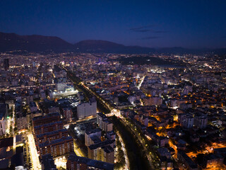 Albania Tirana city night west side view