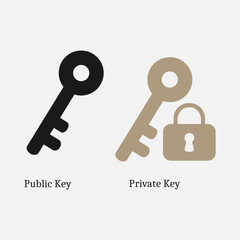 Public & Private Key Concept Icon — Cryptography & Secure Access Symbol