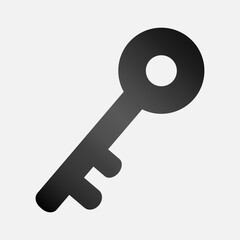Gradient Gray Key Icon — Minimal Modern Security Symbol