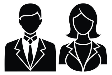 male and female icons vector icon silhouette