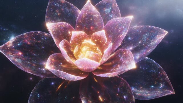 Celestial Flower Blooming in Deep Space