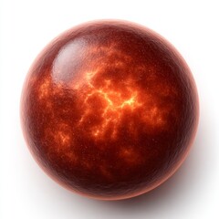 Exploring a fiery red planet with electric patterns and vibrant surface textures