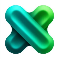 Creative abstract design featuring a green and blue interlocking shape in modern style