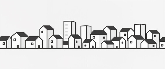 Obraz premium Urban landscape featuring diverse building styles and designs