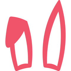 Pink Outline Of Bunny Ears Against A Transparent Background Minimalist Graphic Element For Easter Celebration Or Spring Theme Designs