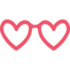 Pink Heart Shaped Glasses Outline Transparent Background Fun Accessory For Summer Celebrations And Parties