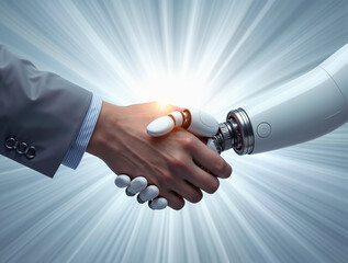Human and Robot Handshake with Bright Light