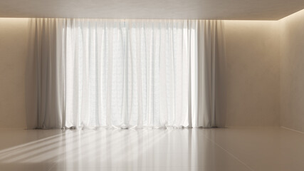 Fototapeta premium Large luxury modern bright interiors Living room mockup illustration 3D rendering image