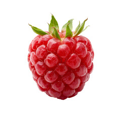 Fresh Raspberry on a White Background Showcasing Its Vibrant Color and Unique Texture.