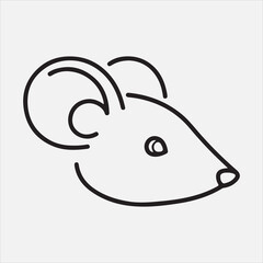 Beautiful mouse head ine art vector design