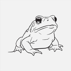 Beautiful frog ine art vector design