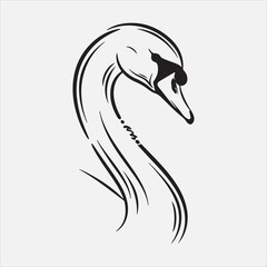 Beautiful duck head line art vector design