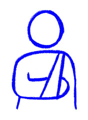 Hand Injury Icon Crayon Chalk Wax Drawing Vector