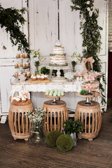 white dessert table