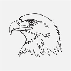 Fototapeta premium Beautiful eagle head line art vector design