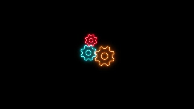 neon gear sheep icon 