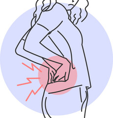 Young Woman Experiencing Intense Lower Back Pain