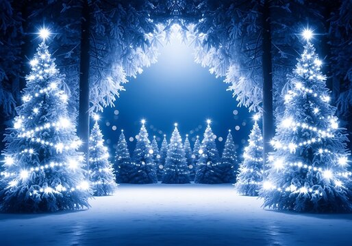 christmas tree in the snow