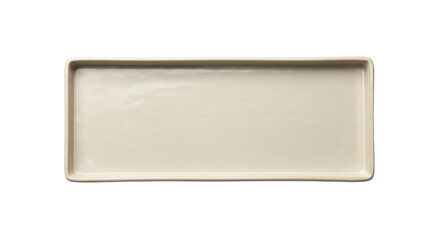Fototapeta premium An empty, rectangular serving platter with rounded corners is ready to elevate dining experiences with style and grace.