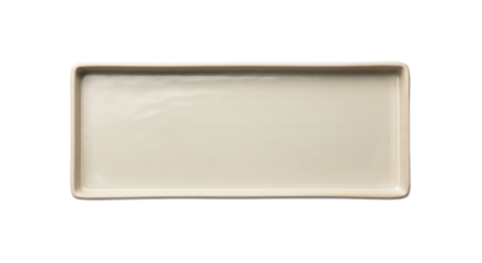 An empty, rectangular serving platter with rounded corners is ready to elevate dining experiences with style and grace.
