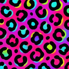 Vibrant Leopard Print Design on Gradient Pink and Purple Background