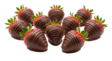 Indulge in a delightful treat of chocolate covered strawberries: fresh fruit meets sweet decadence in every bite.