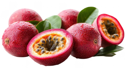 Fresh passion fruit isolated on transparent background