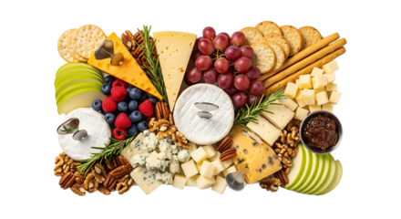 Delicious charcuterie board featuring a variety of cheeses, crackers, fruits, nuts, and spreads. Perfect appetizer!