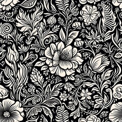 Monochrome floral pattern design