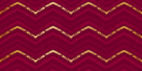 Christmas red pattern, zigzag stripes seamless vector background. Abstract chevron lines print