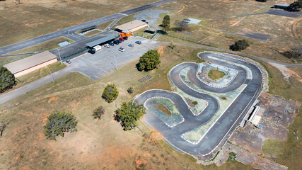 Brasília, Brazil, 07/08/2023. Aerial View of the Kart Track of the Aeroclub of Brasilia