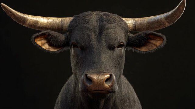 Bull's Head with Large Horns