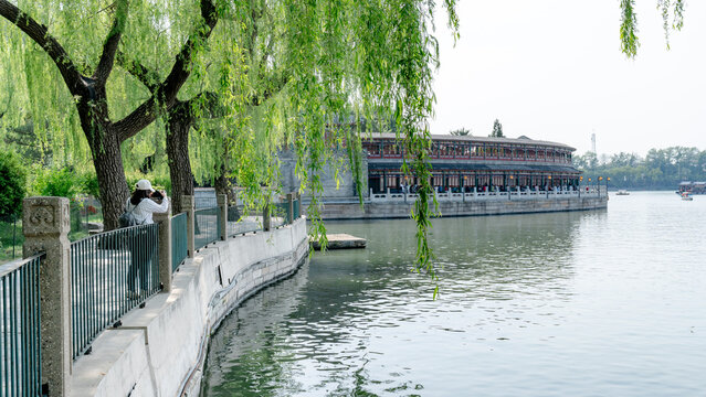 Scenic view of Beihai Park's lakeside architecture - Powered by Adobe