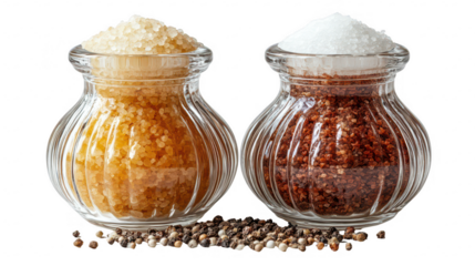 Glass salt and pepper shaker isolated on transparent background