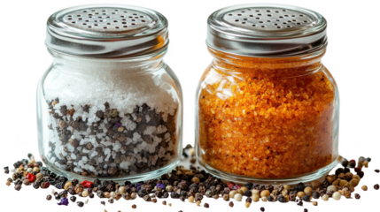 Glass salt and pepper shaker isolated on transparent background